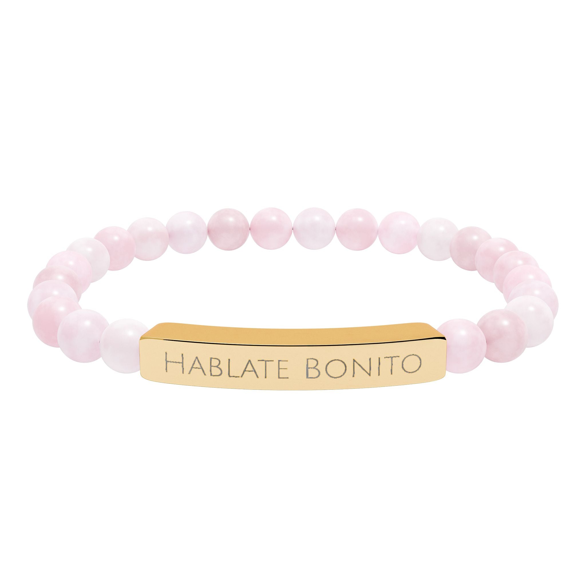HABLATE BONITO - Pulsera de piedra natural grabable — Pulsera elástica.