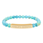 HABLATE BONITO - Pulsera de piedra natural grabable — Pulsera elástica.