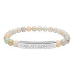 HABLATE BONITO - Pulsera de piedra natural grabable — Pulsera elástica.