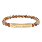 INTENSA Y PRECIOSA - Pulsera de piedra natural grabable — Pulsera elástica.