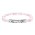 CALMA Y ALMA - Pulsera de piedra natural grabable — Pulsera elástica.