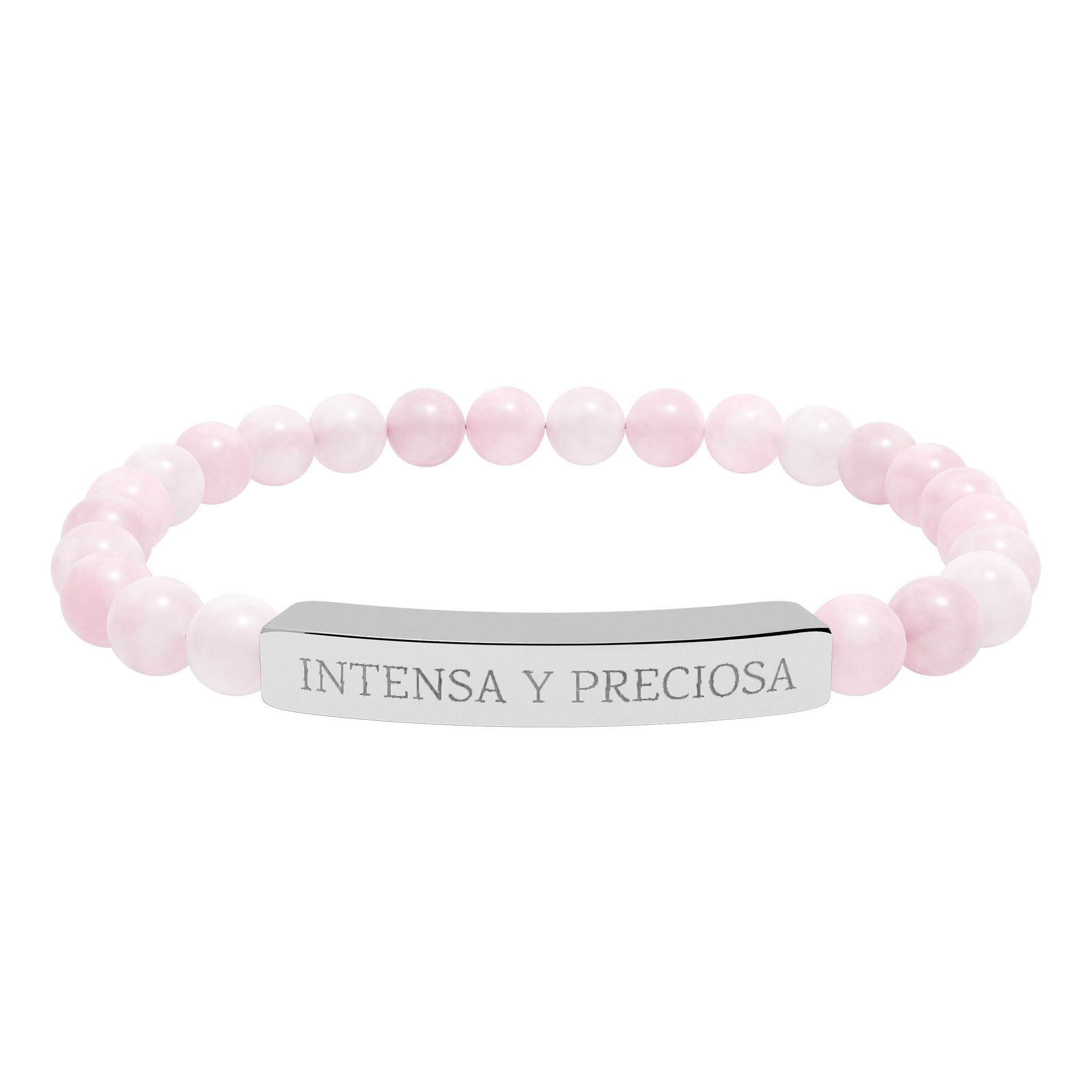 INTENSA Y PRECIOSA - Pulsera de piedra natural grabable — Pulsera elástica.