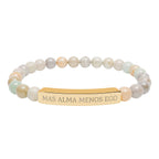 MAS ALMA MENOS EGO - Pulsera de piedra natural grabable — Pulsera elástica.