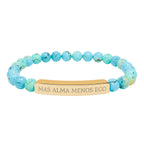 MAS ALMA MENOS EGO - Pulsera de piedra natural grabable — Pulsera elástica.