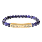 CALMA Y ALMA - Pulsera de piedra natural grabable — Pulsera elástica.