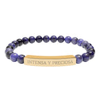INTENSA Y PRECIOSA - Pulsera de piedra natural grabable — Pulsera elástica.