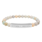 INTENSA Y PRECIOSA - Pulsera de piedra natural grabable — Pulsera elástica.