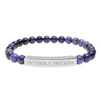 INTENSA Y PRECIOSA - Pulsera de piedra natural grabable — Pulsera elástica.