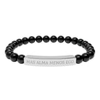 MAS ALMA MENOS EGO - Pulsera de piedra natural grabable — Pulsera elástica.