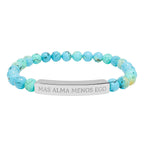 MAS ALMA MENOS EGO - Pulsera de piedra natural grabable — Pulsera elástica.