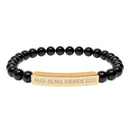 MAS ALMA MENOS EGO - Pulsera de piedra natural grabable — Pulsera elástica.