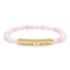 CALMA Y ALMA - Pulsera de piedra natural grabable — Pulsera elástica.