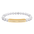 INTENSA Y PRECIOSA - Pulsera de piedra natural grabable — Pulsera elástica.